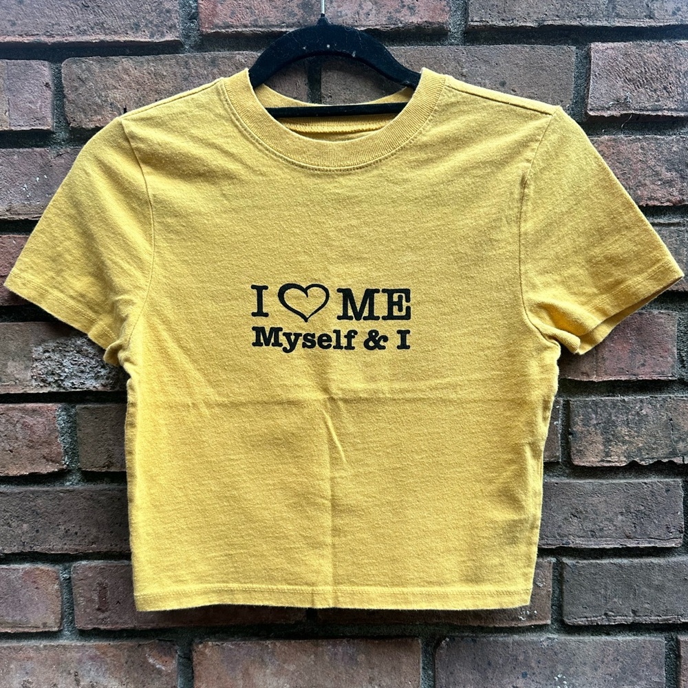 Yellow Urban Outfitters Cropped Tee